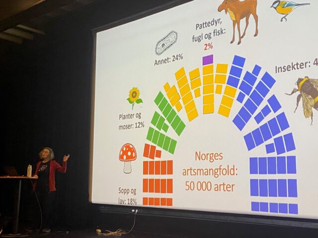 Pattedyr, fugl og fisk utgjør 2 prosent av landets artsmangfold. Det ville ikke gitt plass i stortingsalen om naturens arter fikk sine representative plasser der.